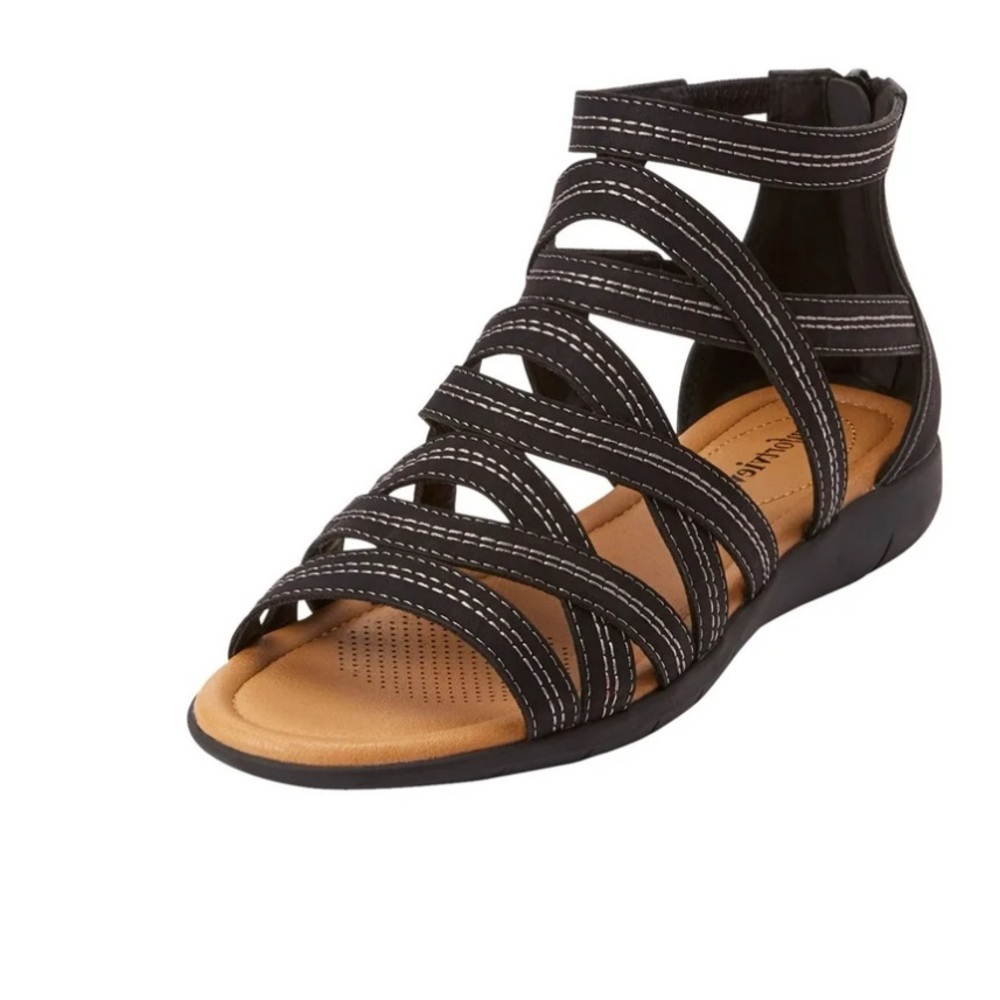 Comforview “The Kim” Black Strappy Sandals! Good Pre Owned Condition! Sz 11W